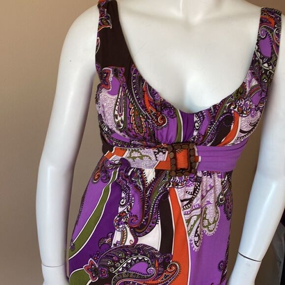 Bisou Bisou by Michele Bohbot Paisley Maxi Dress - Size 8 - Picture 8 of 14